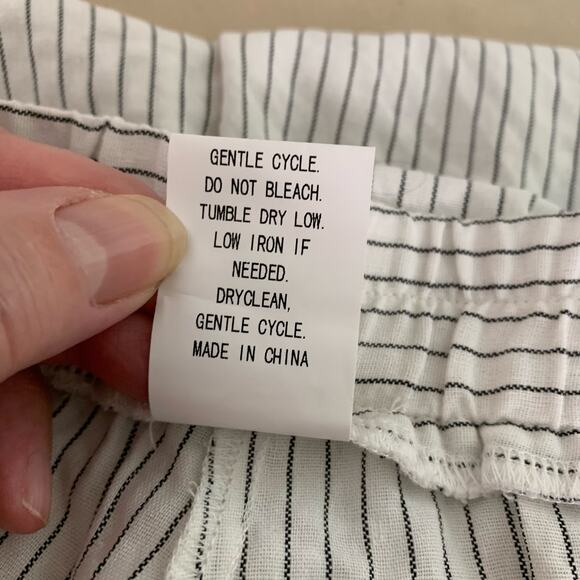 Plus Size 3XL Striped Button Detail Wide Leg Pants High Rise Elastic Stretch - Picture 9 of 9